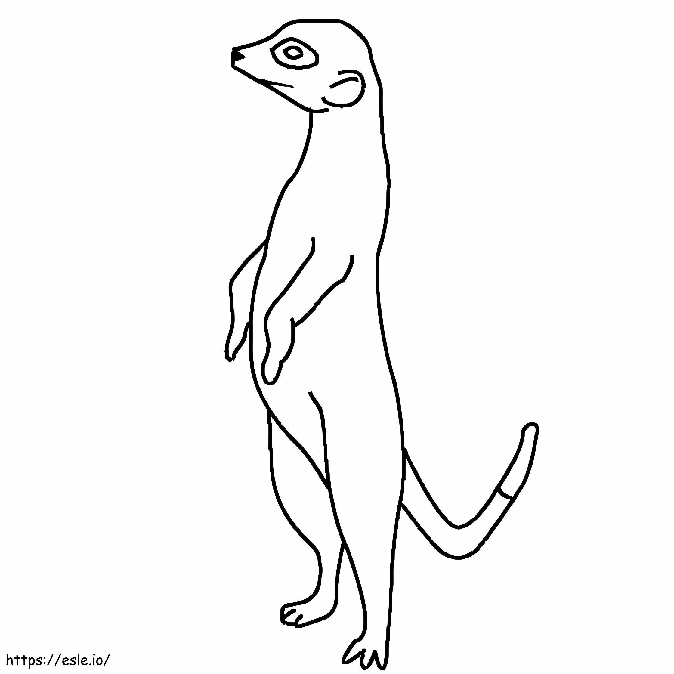 Meerkat Ușor în picioare de colorat
