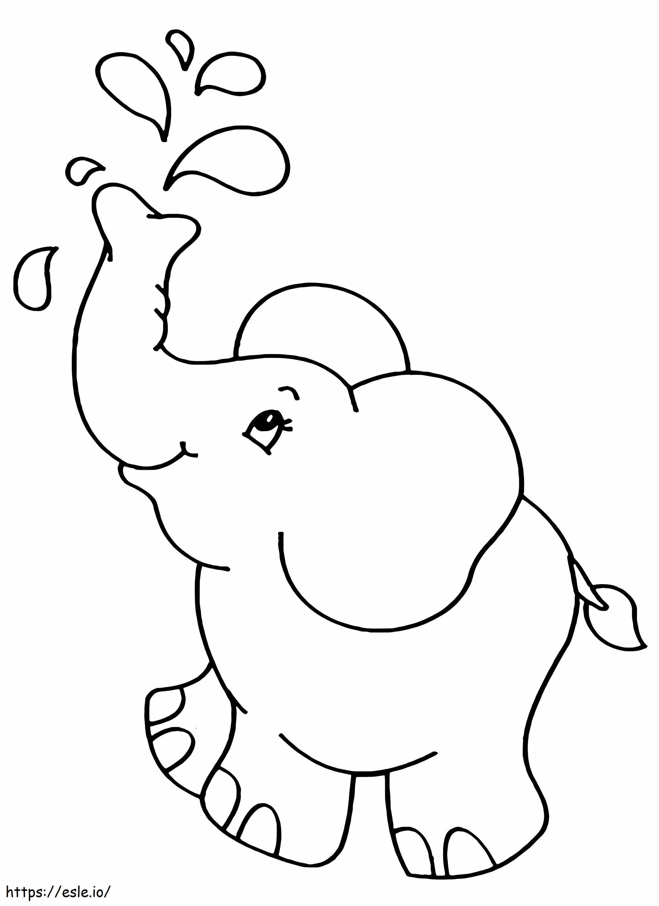Elefant Kawaii de colorat