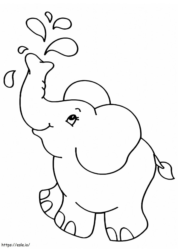 Elefantti Kawaii värityskuva