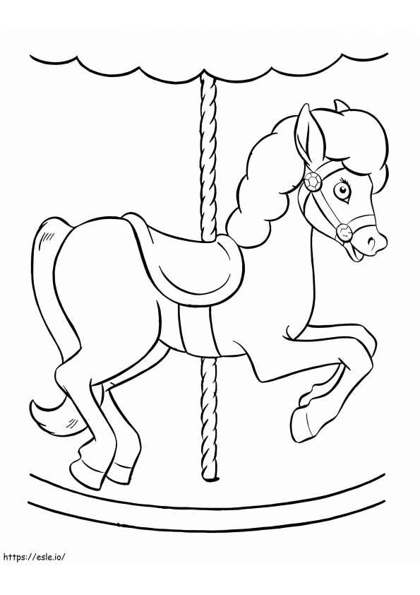 Coloriage Adorable cheval de carrousel à imprimer dessin
