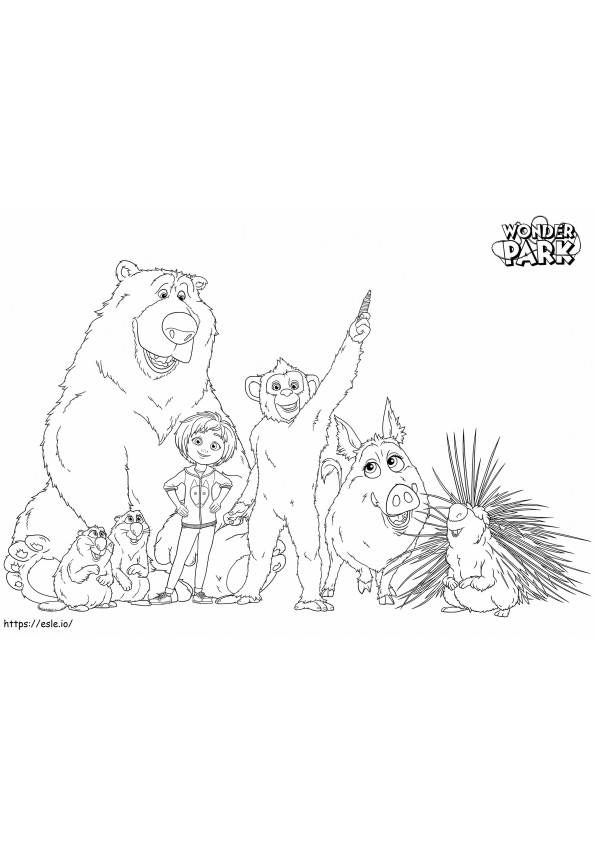 Wonder Characters Park coloring page