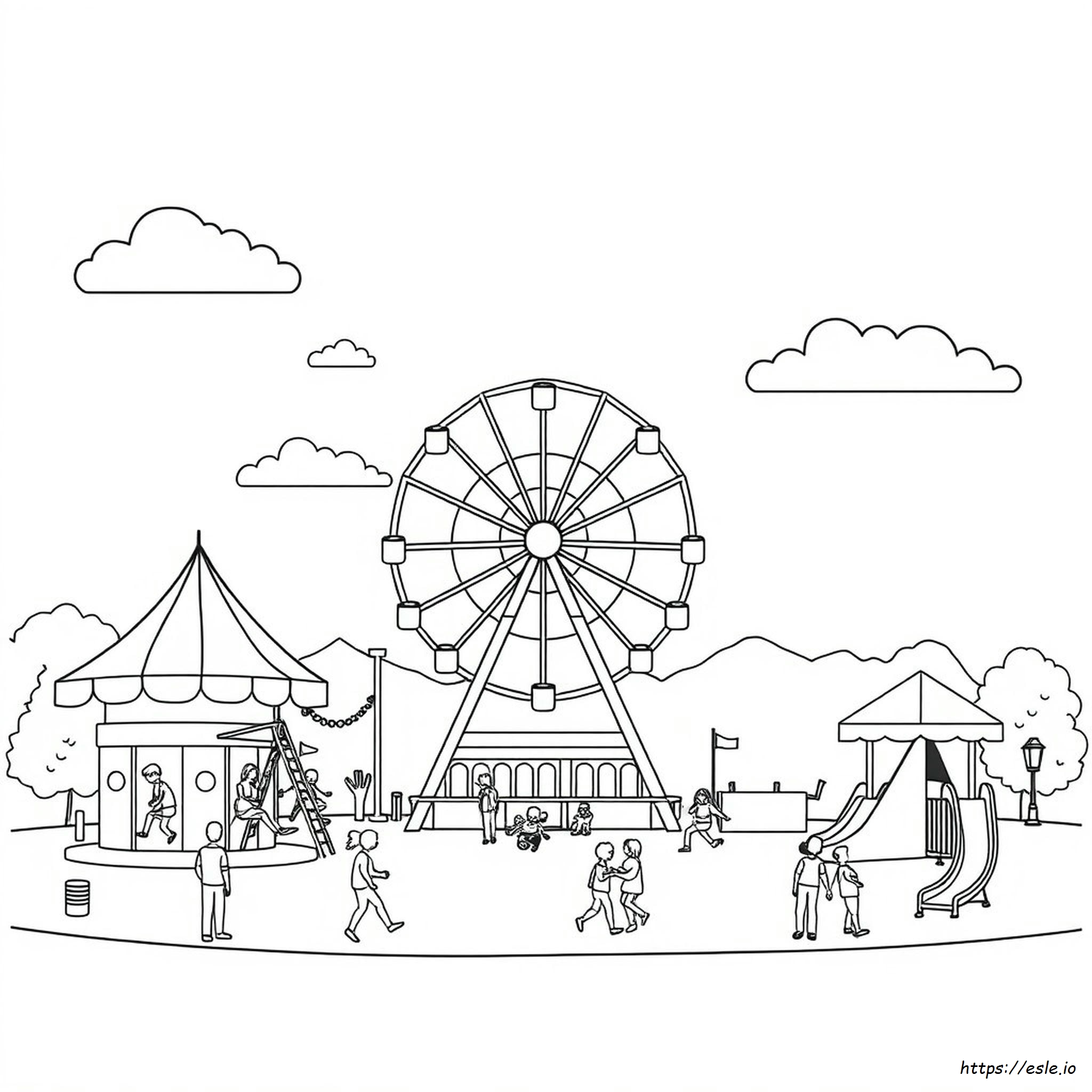 Amusement Park Coloring Sheets
