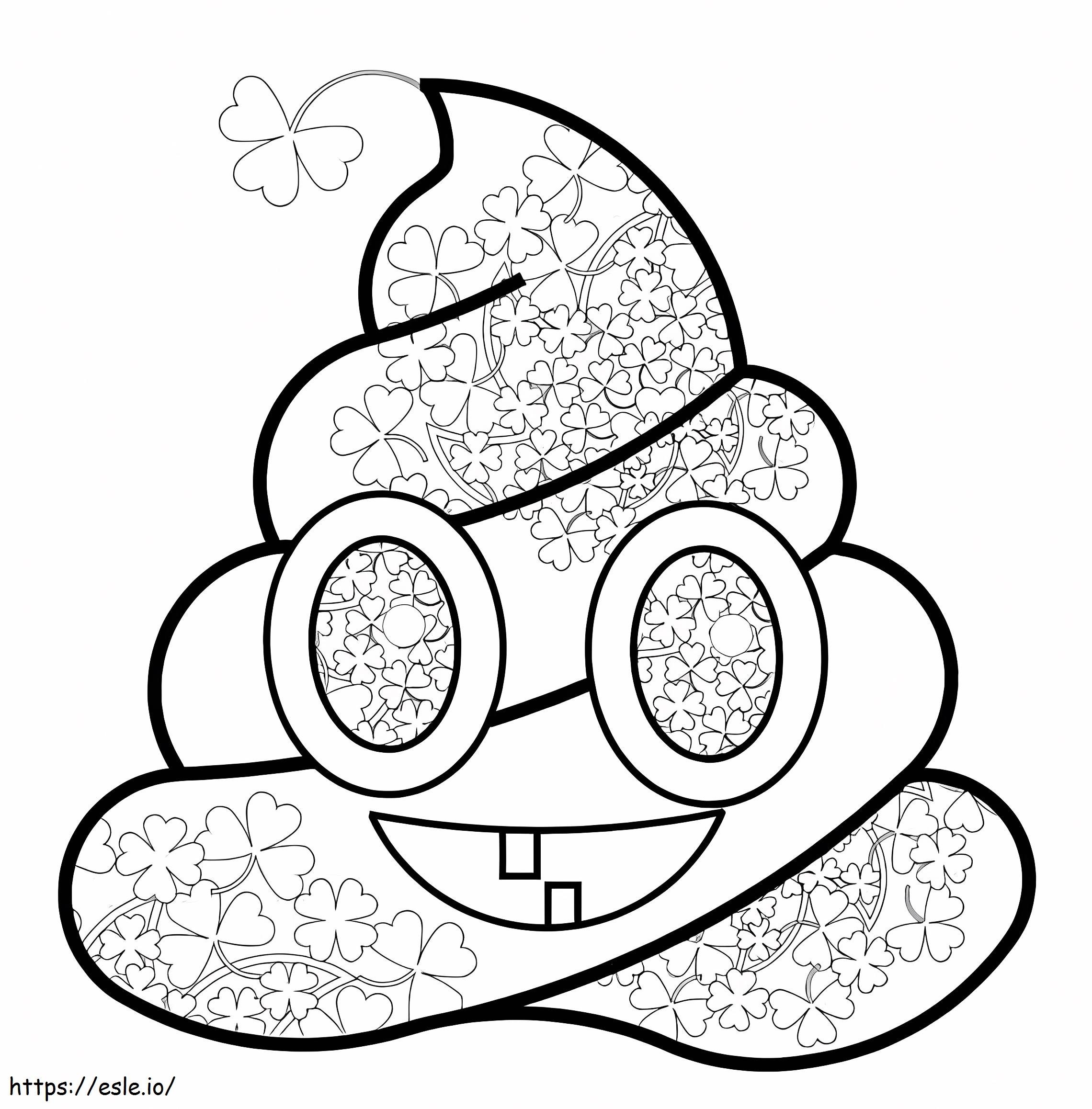 Clover Poop Emoji coloring page | ESLE