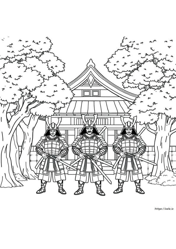 Coloriages Samouraï Japonais