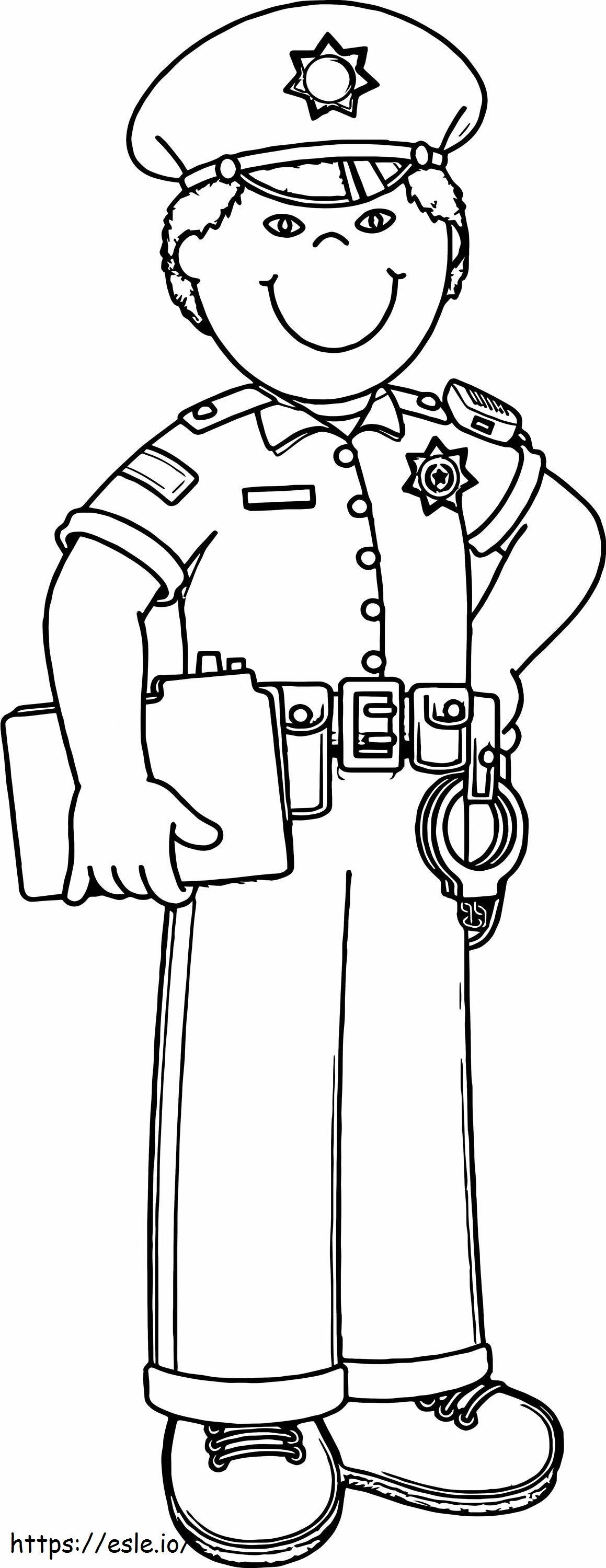 Handsome Police coloring page
