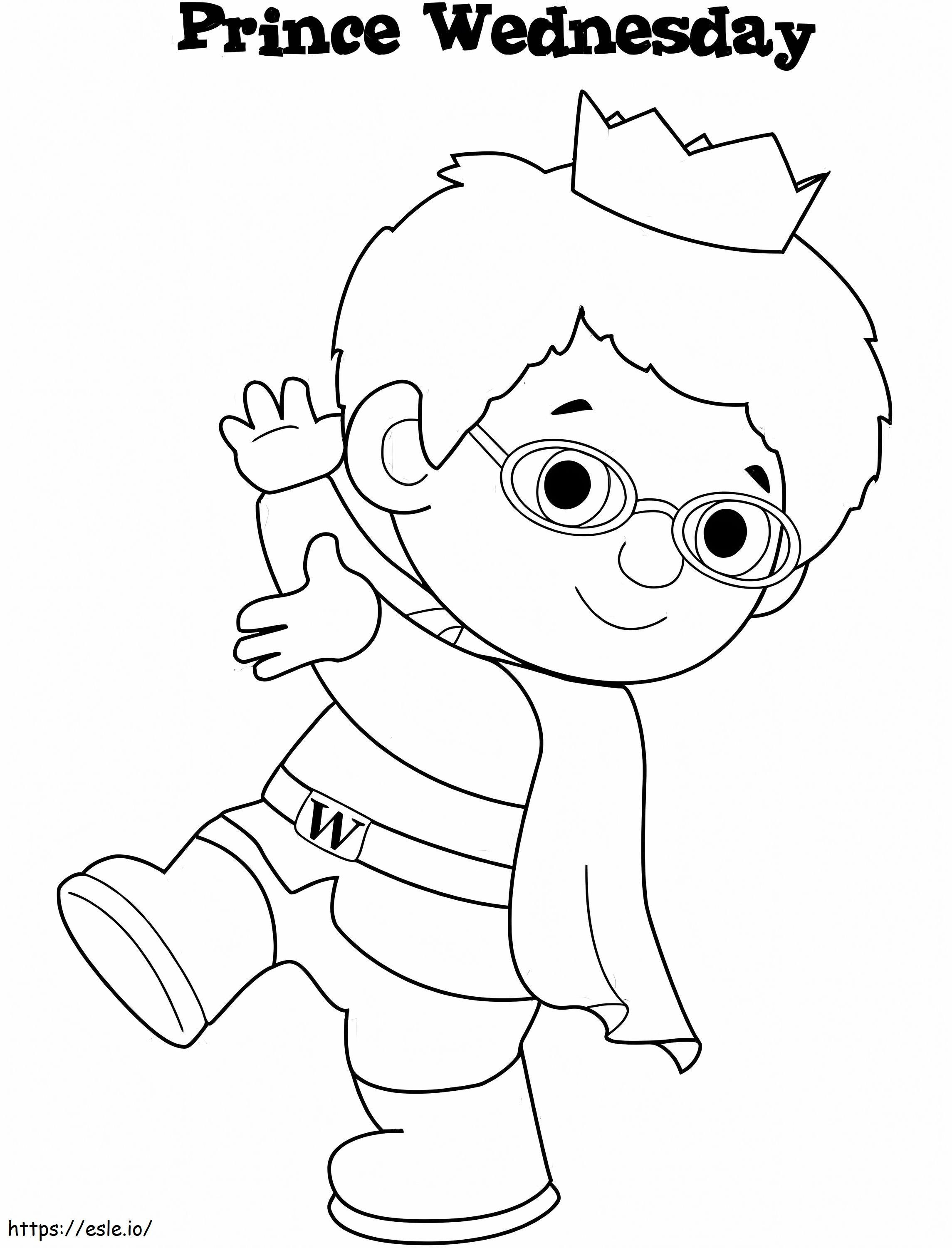 Prince Wednesday A4 coloring page