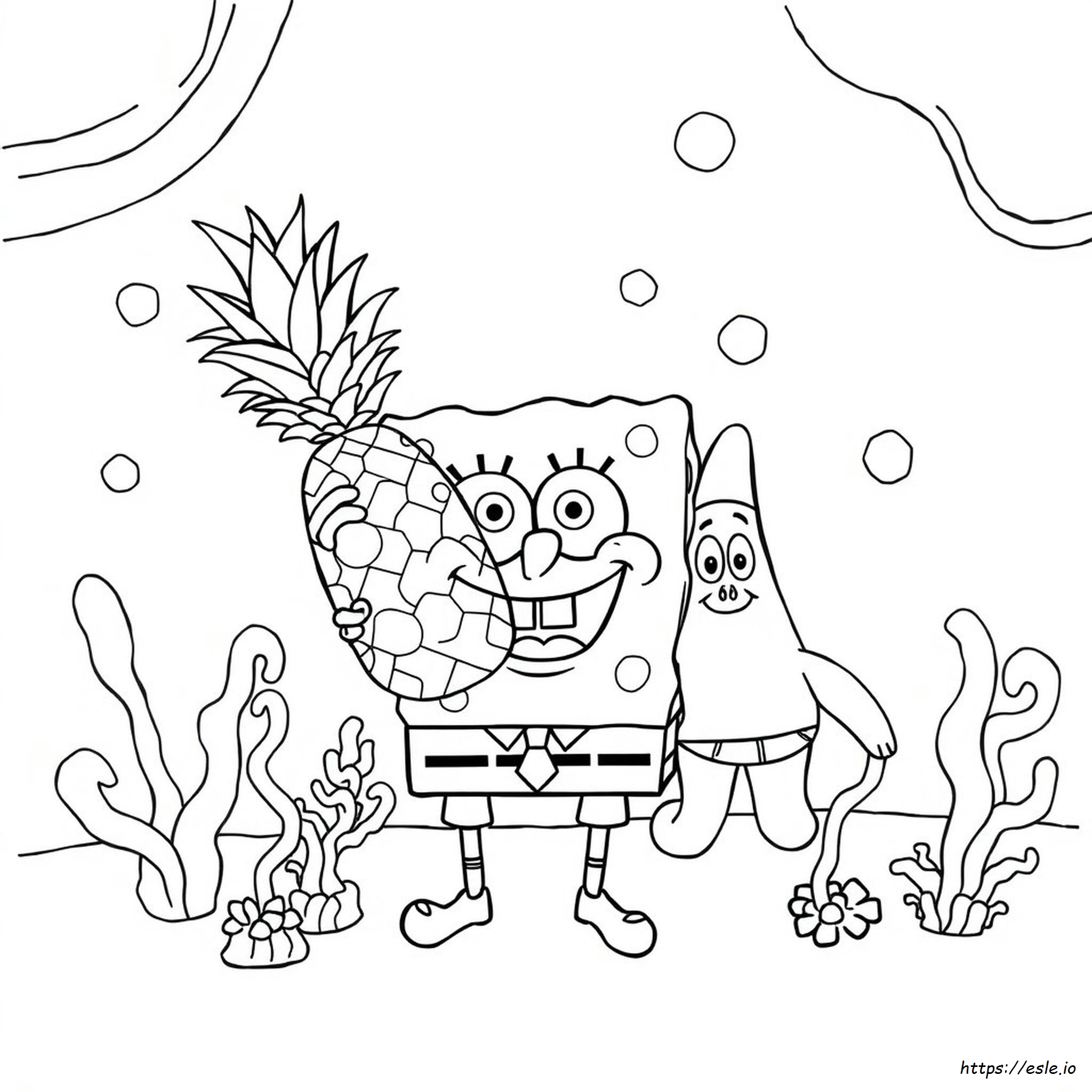 Gambar Mewarnai Bob Esponja Untuk Diwarnai