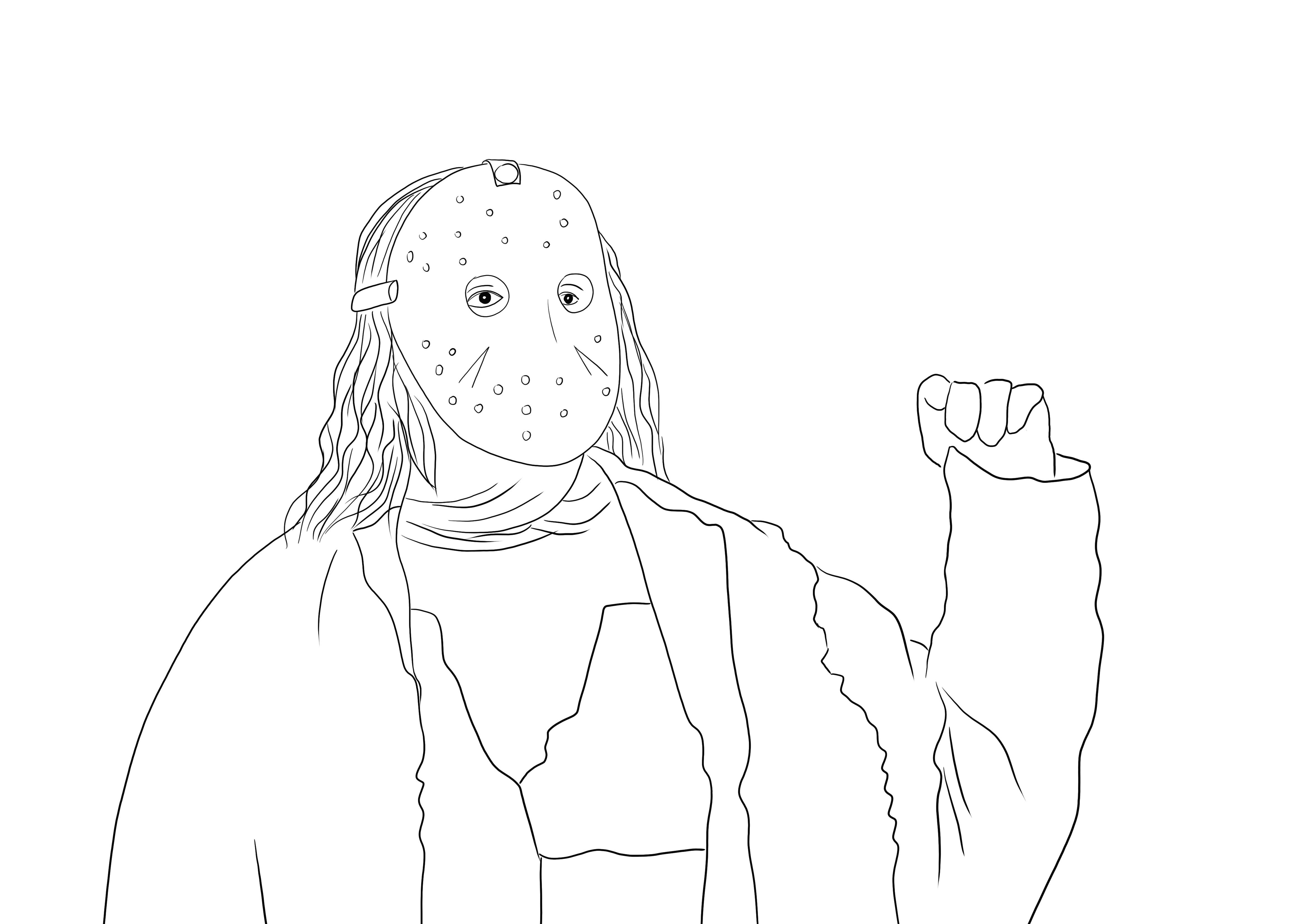 Friday the 13th Jason free printing and coloring for kids