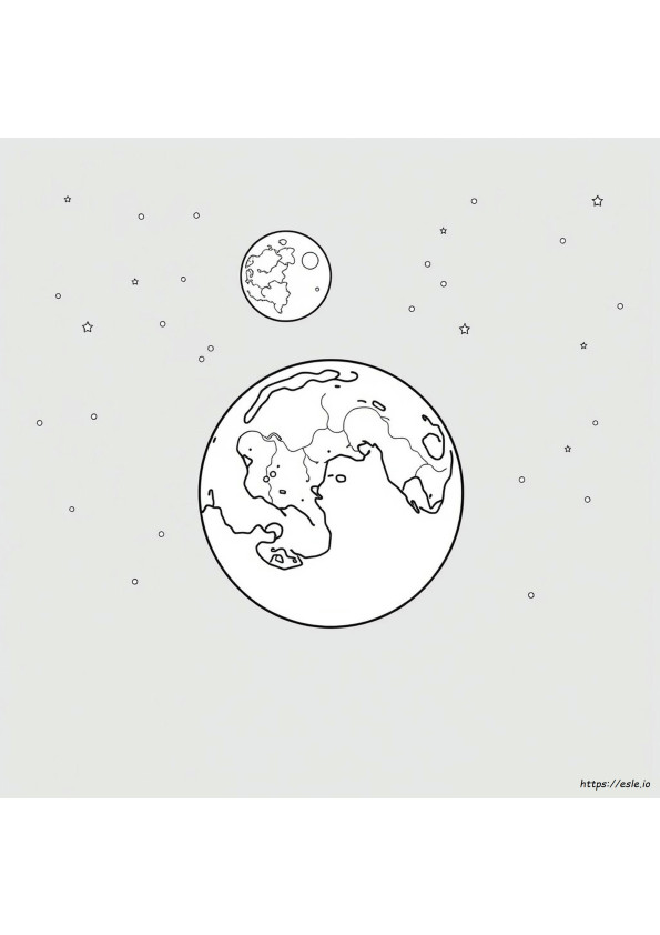 Coloriage Lune Réaliste