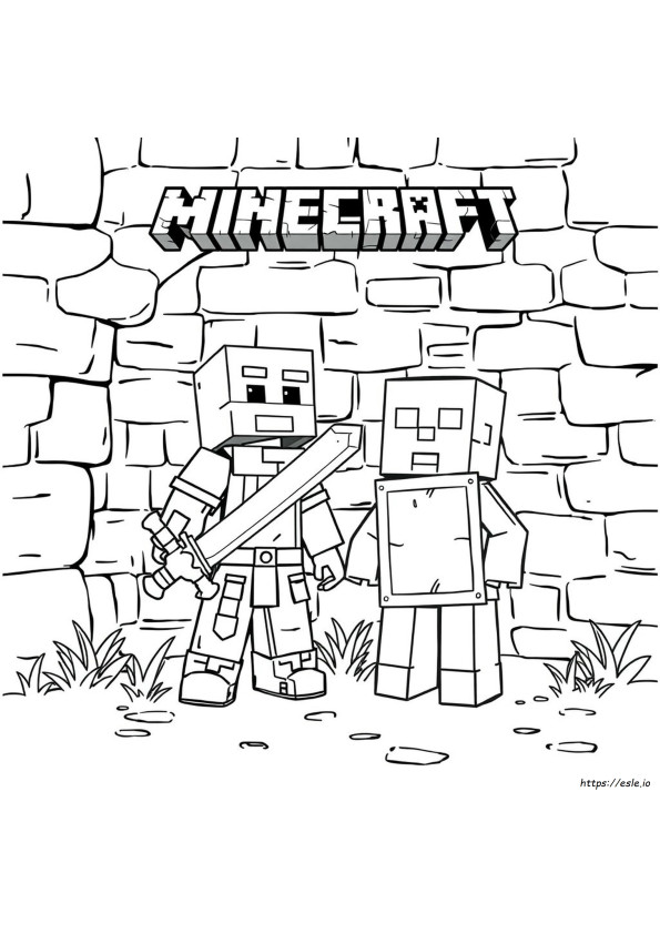 無料ぬりえ マインクラフトダンジョンズ ぬり絵