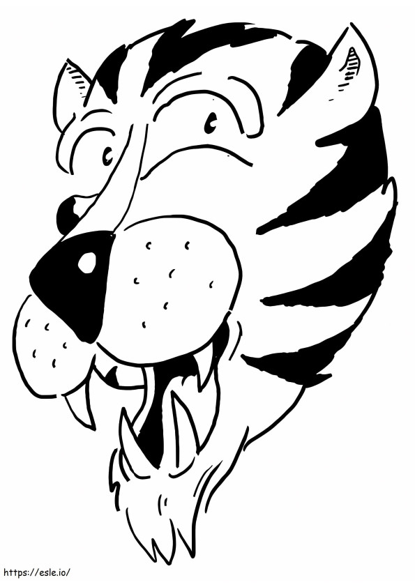 Cap de tigru amuzant de colorat