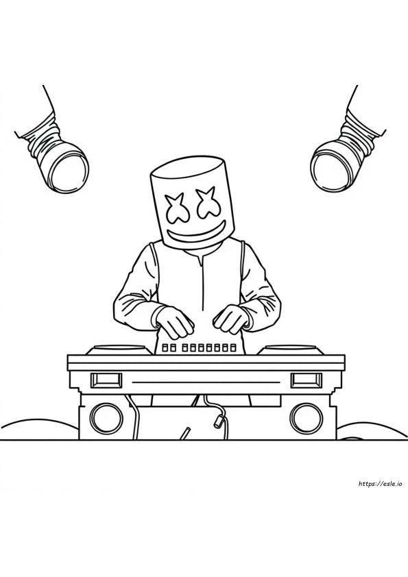 DJマシュメロ 塗り絵 無料 プリント