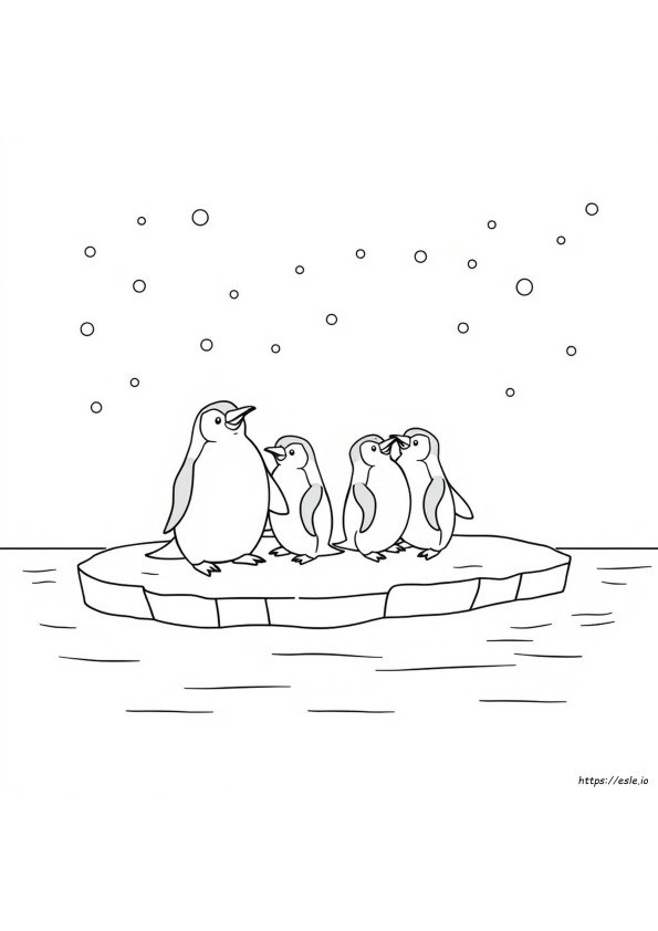 Coloring Page Of Penguins For Preschool