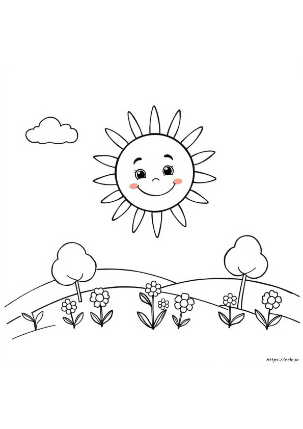 Süße Vorschul-Sonne Ausmalbilder