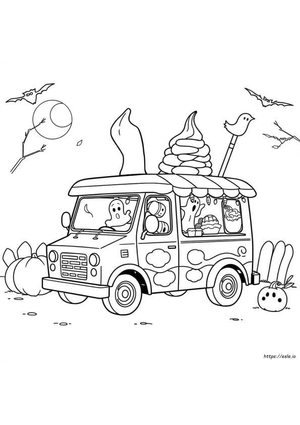 Halloween Ice Cream Coloring Page