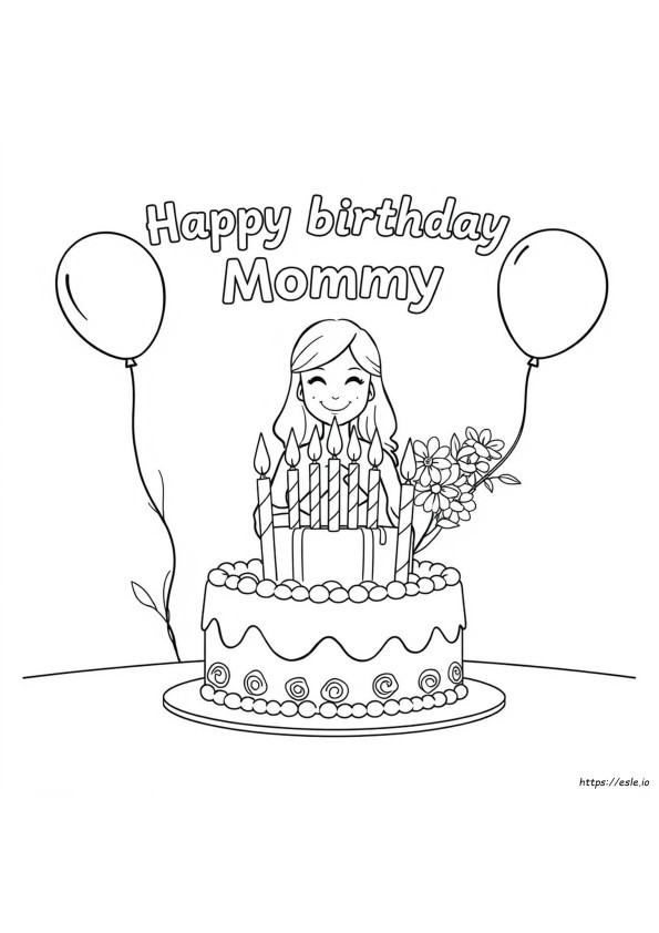 Feliz Cumpleaños Mam Para Colorear