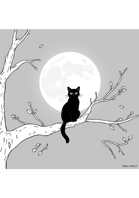 黒猫ぬりえ
