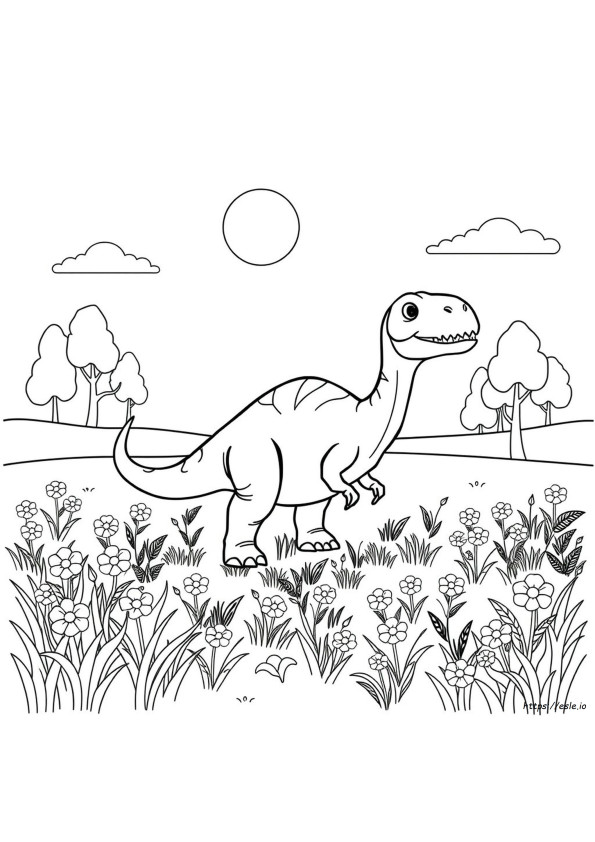 Ilmaiset Dinosaurus-Värityskuvat Taaperoille