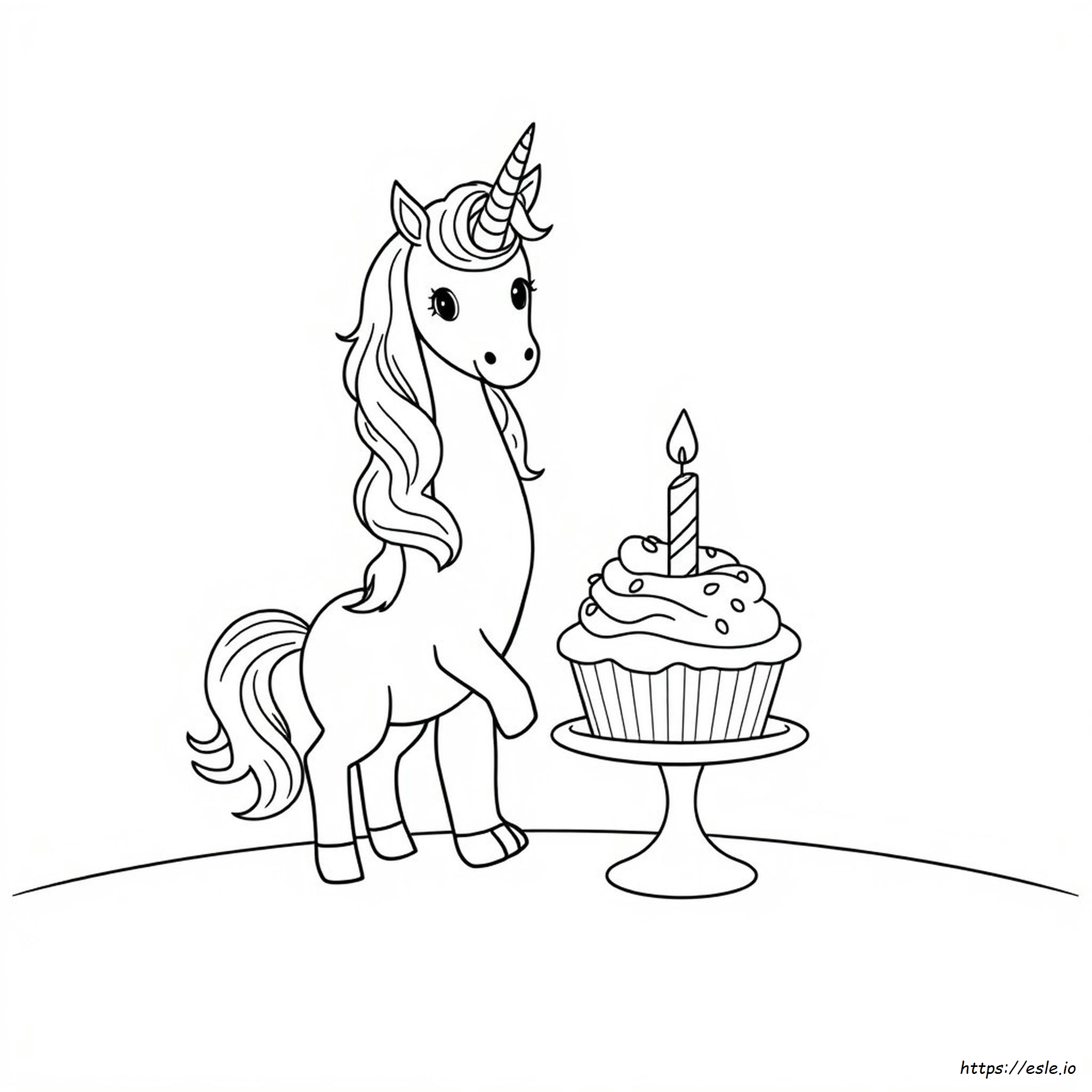 Unicorn Cupcake Coloring