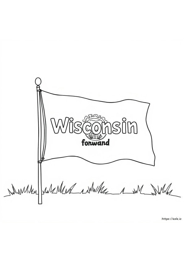 Wisconsin Vlag Kleurplaat