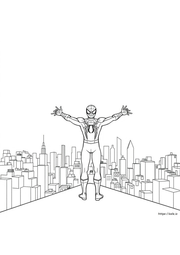 Spider Man Outline For Colouring