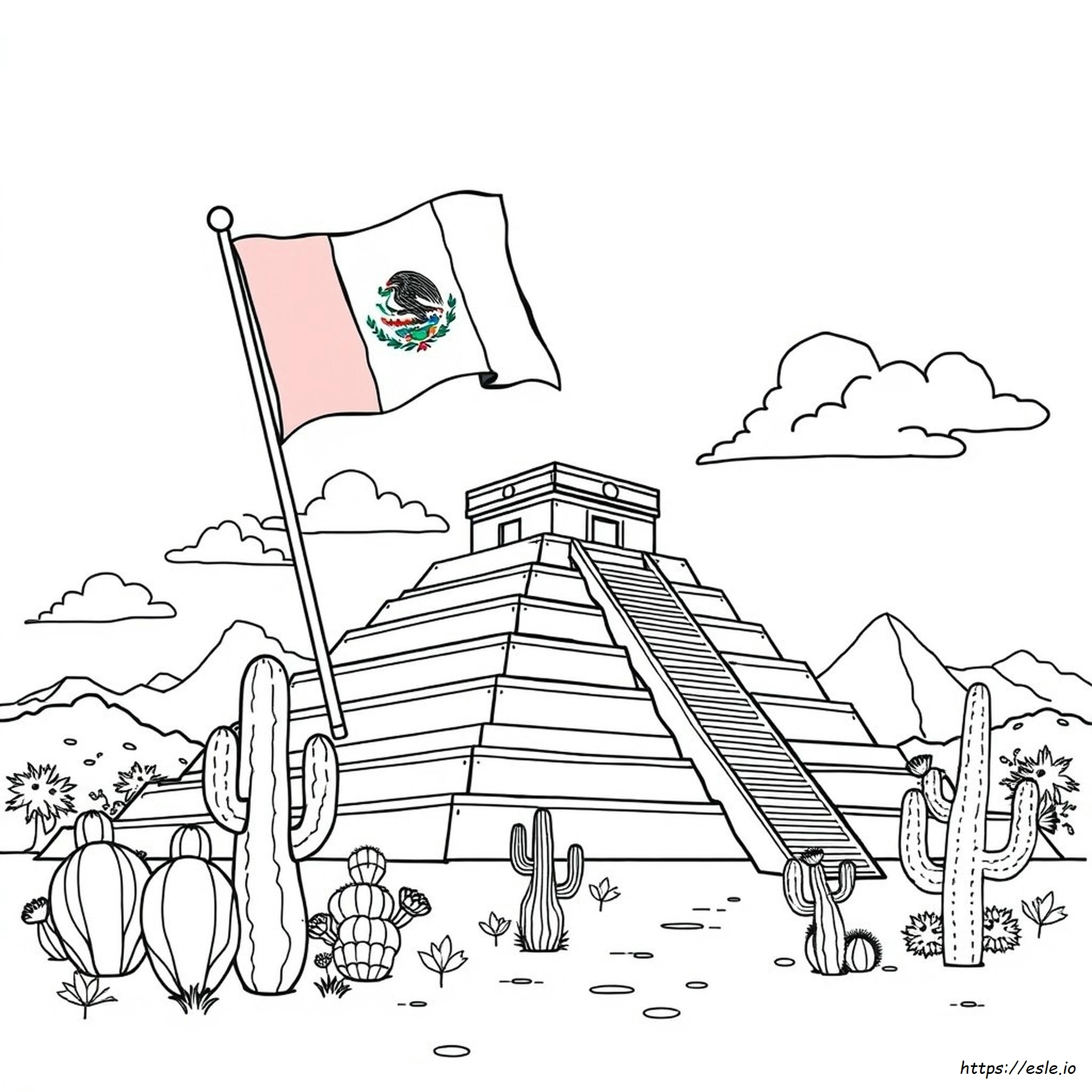 Mexico Flag Coloring Pages