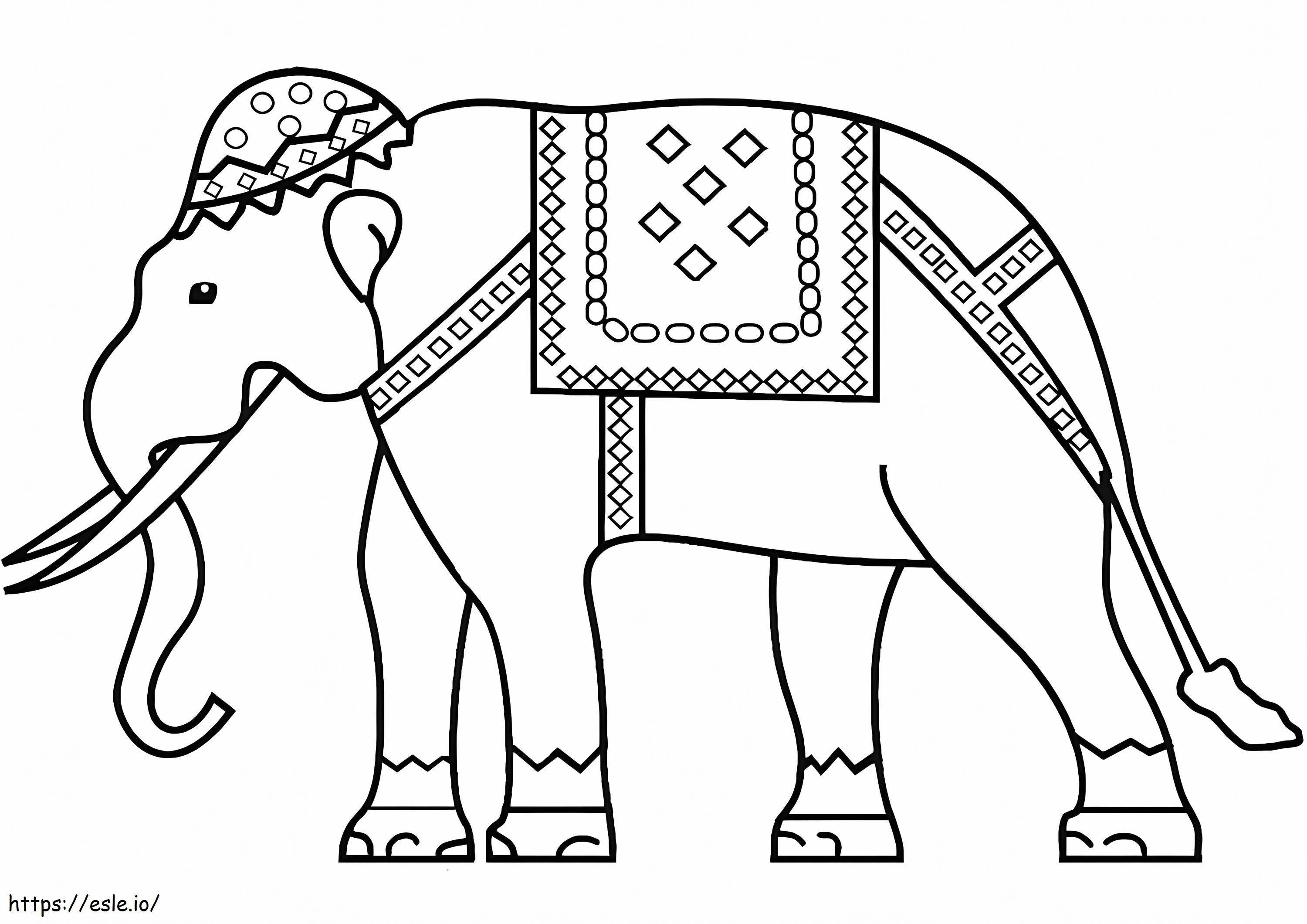 Elefant indian de colorat