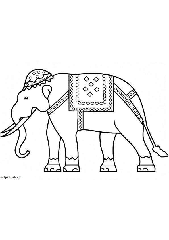 Elefante indiano da colorare