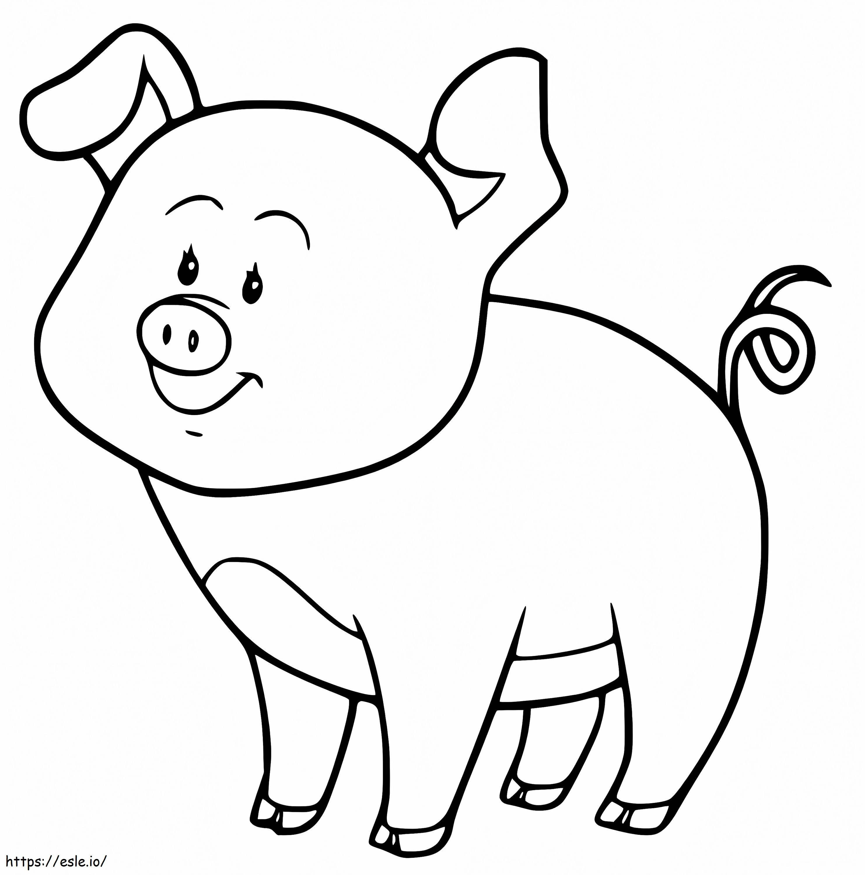 印刷可能な子豚 ぬりえ - 塗り絵