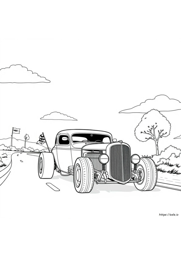 Mașini Hot Rod De Colorat De Printat