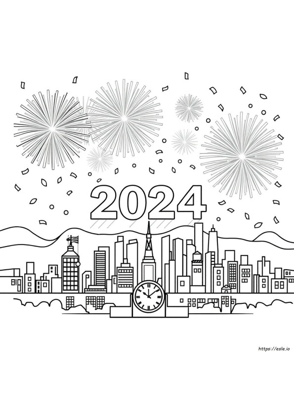 Nieuwjaar Kleurplaten 2024 Printbaar
