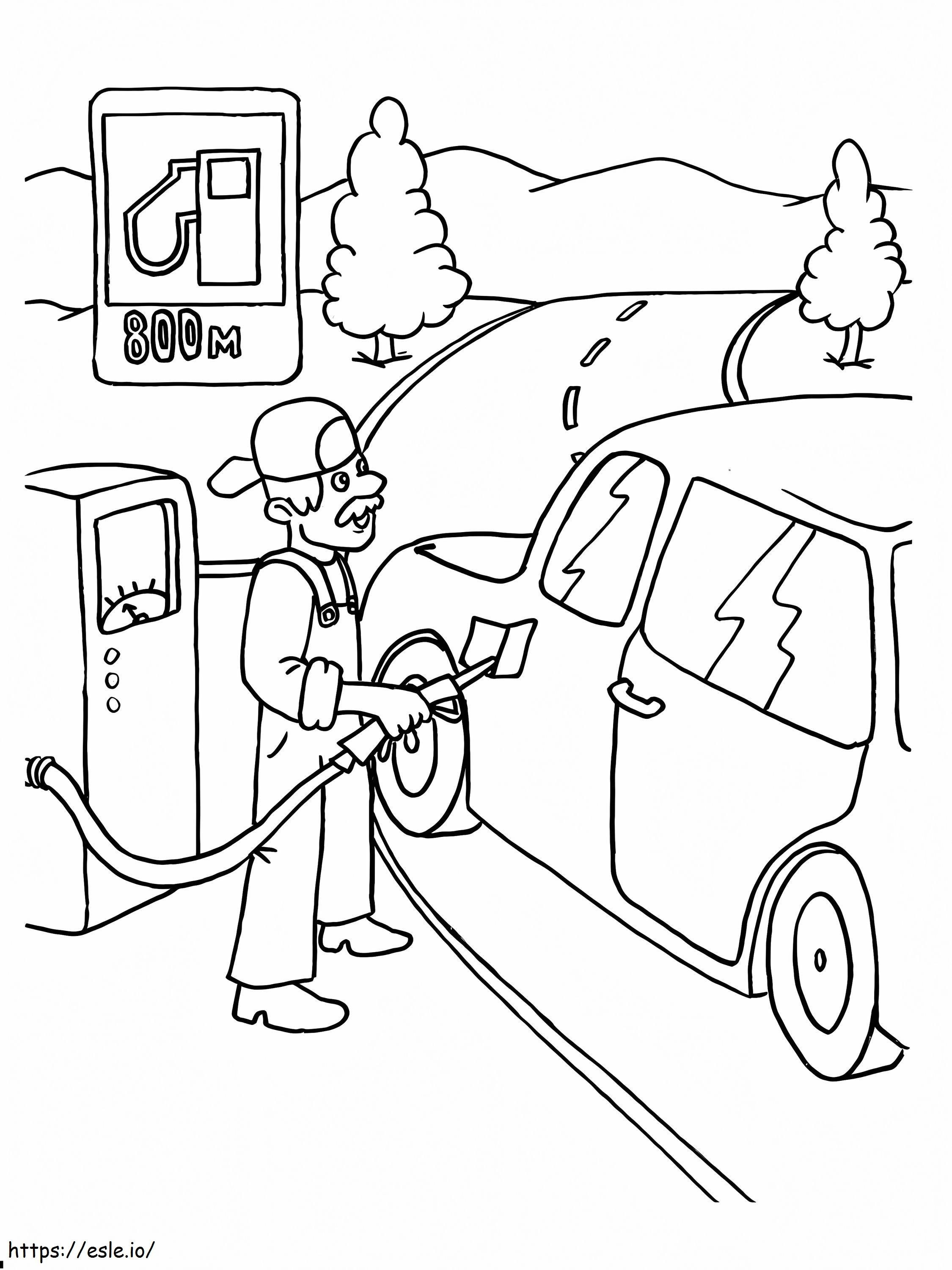 Yazdırmak İçin Ücretsiz Benzin İstasyonu boyama