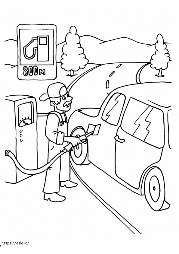 Free Gas Station To Print coloring page