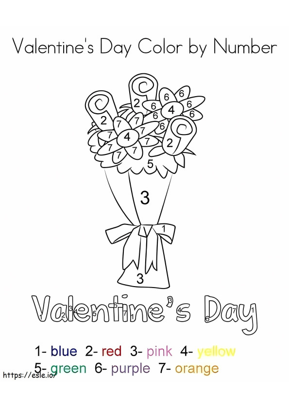Valentines Day Color By Number coloring page