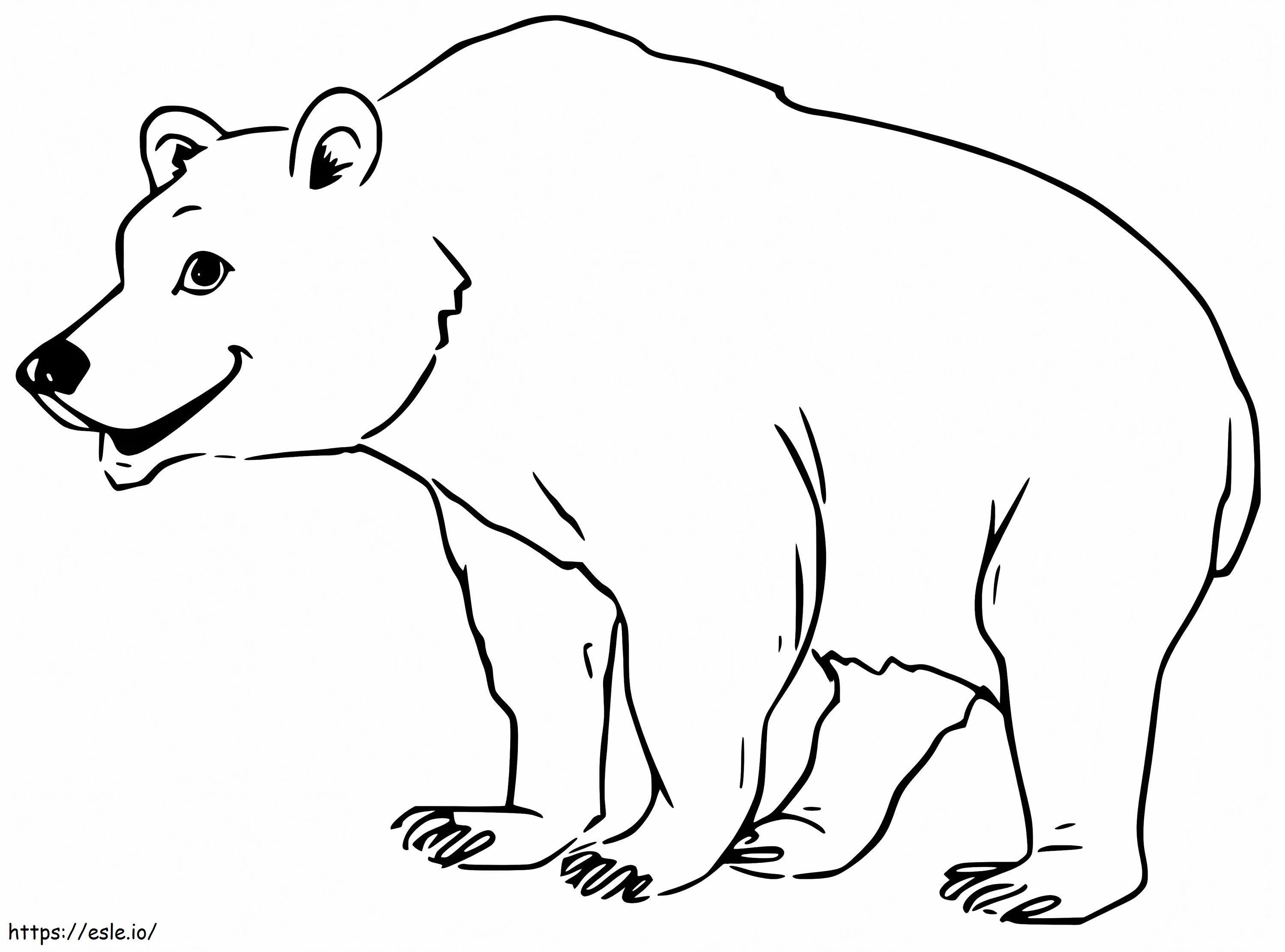 urso preto feliz para colorir