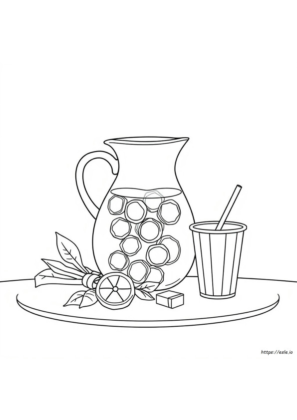Lemonade Pitcher Coloring Page
