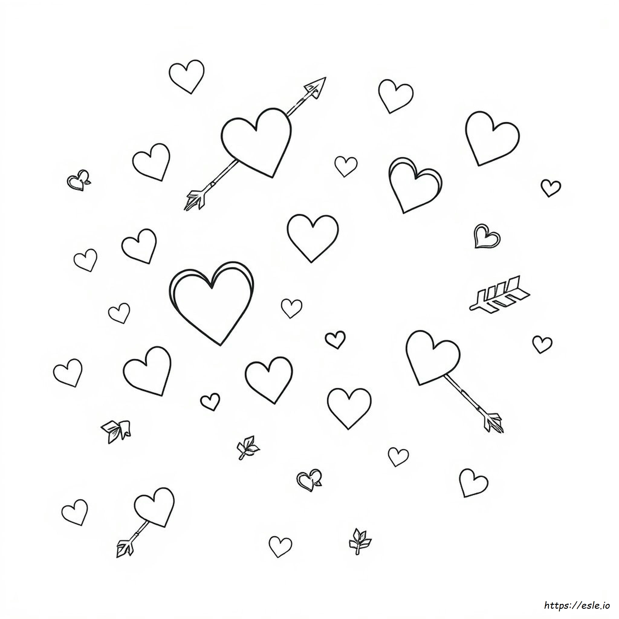 Coloring Pages Of Hearts With Arrows