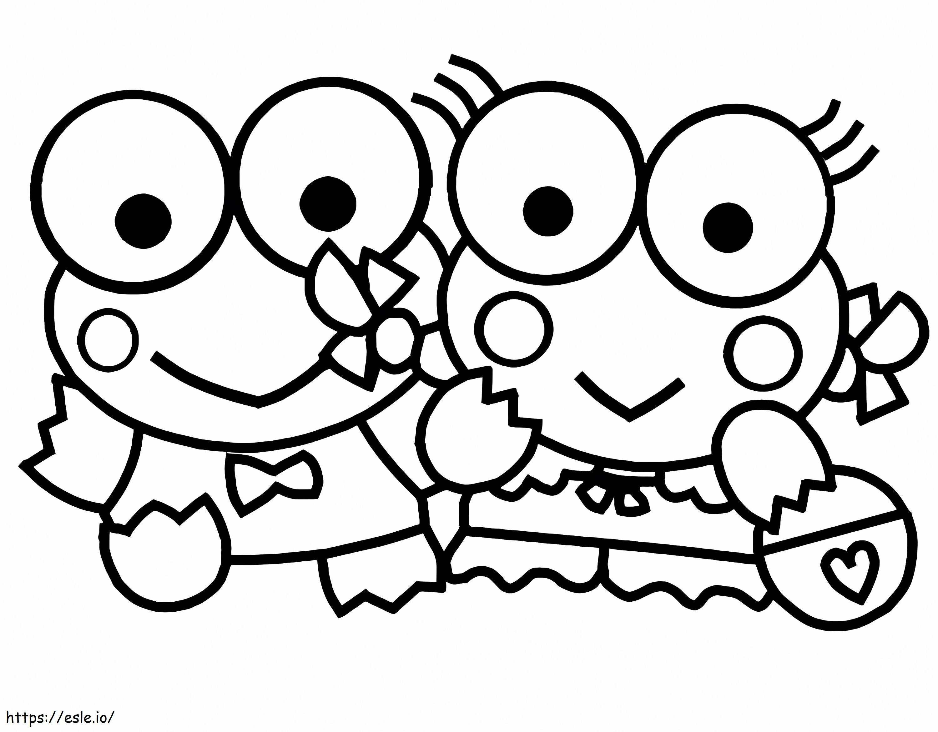 Keroppi With Girlfriend coloring page