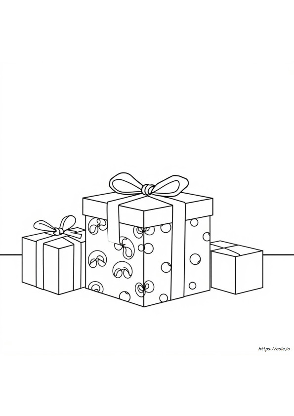 Black And White Gift Box Coloring Page Free Printable