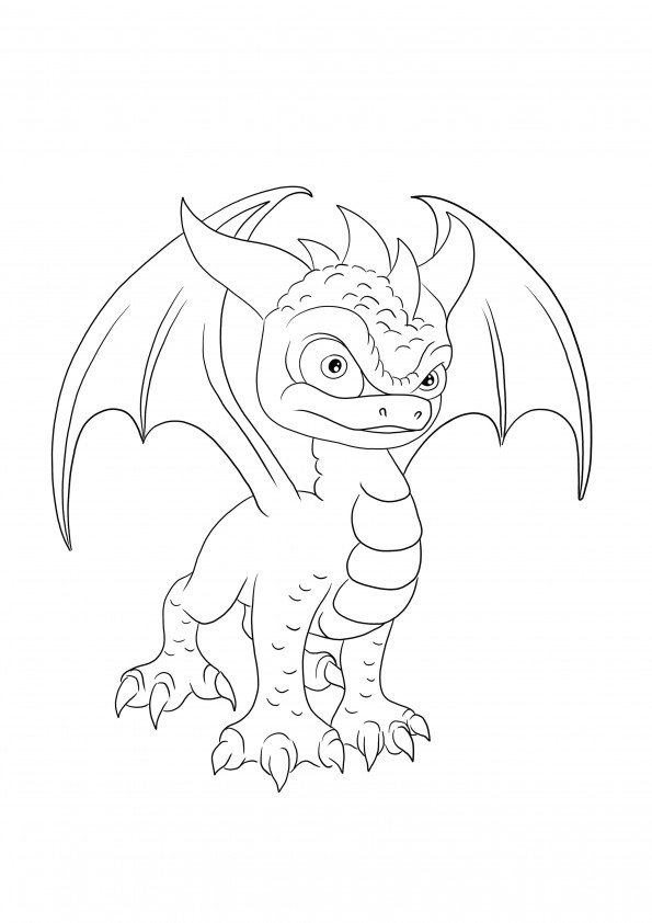 Skylanders Spyro is waiting to be downloaded and colored for free