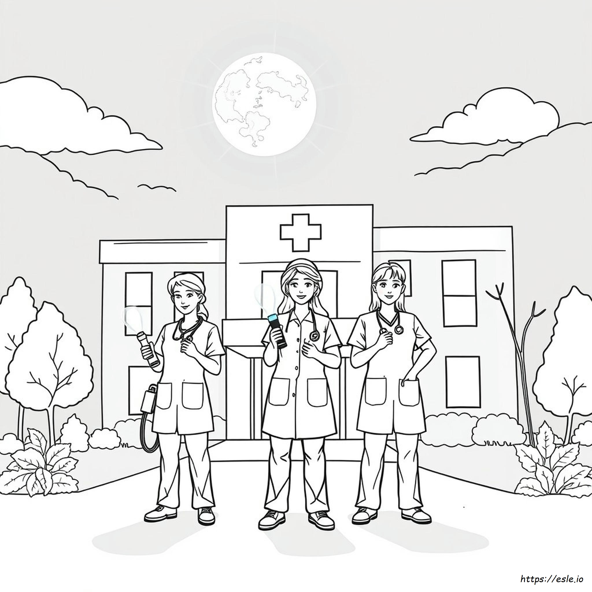 Nurse Coloring Book Midnight Edition Pages