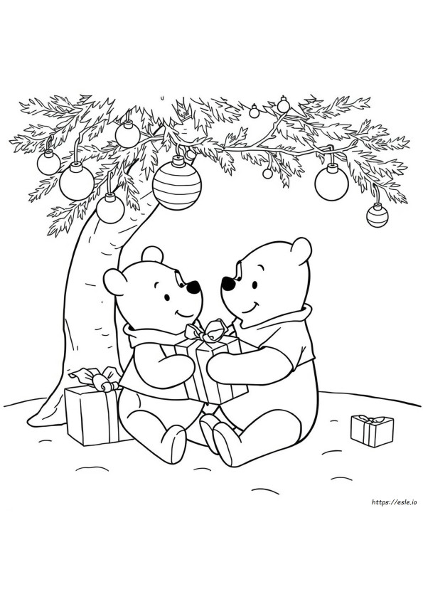 Winnie The Pooh Printable Christmas Coloring Pages
