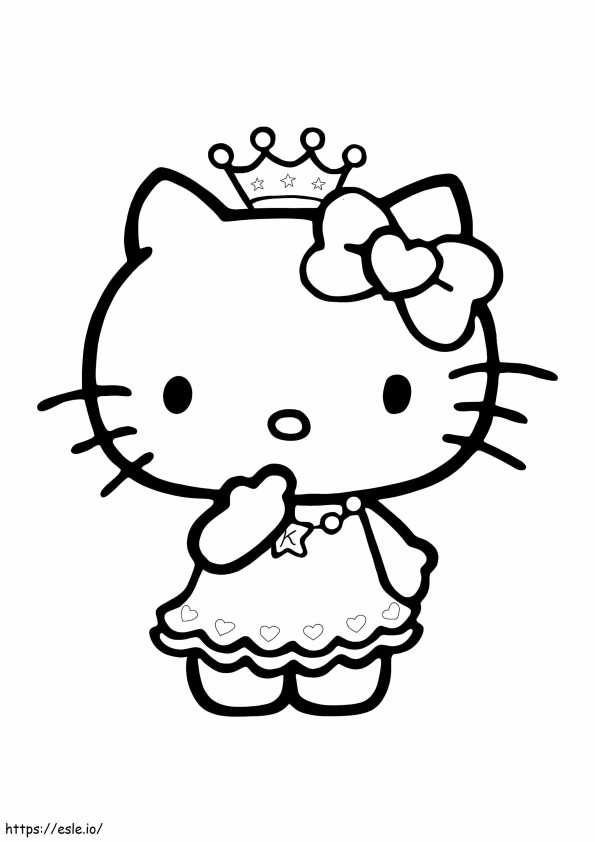 Coloriage Princesse Hello Kitty à imprimer dessin
