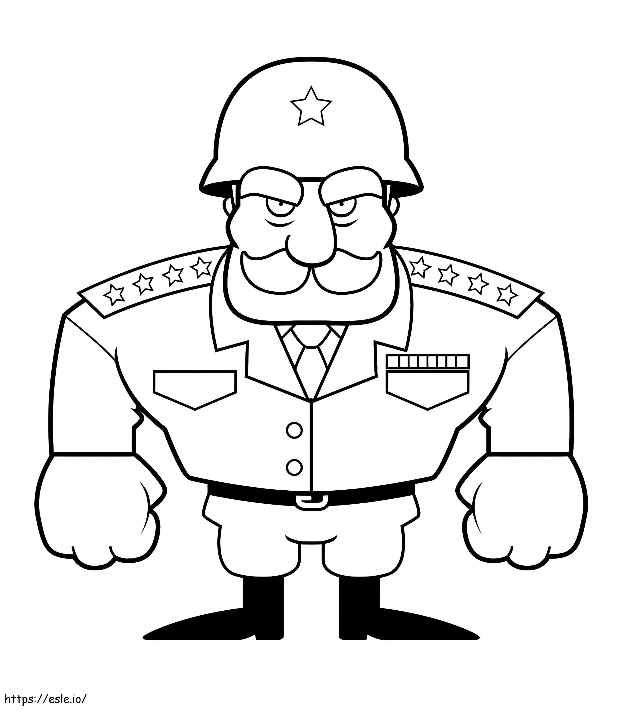 Cool Cartoon Soldier coloring page