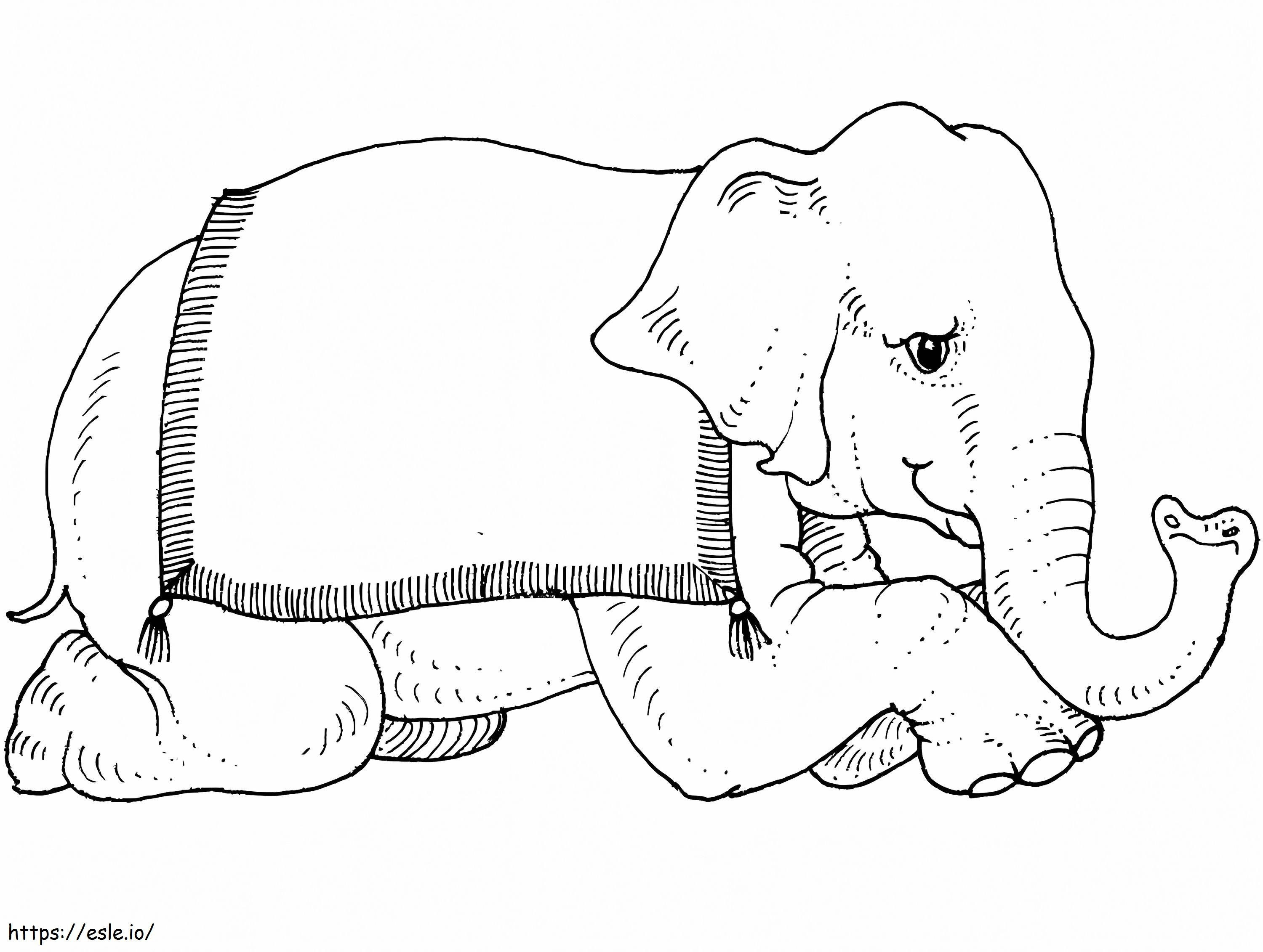 Elefante de circo para colorear