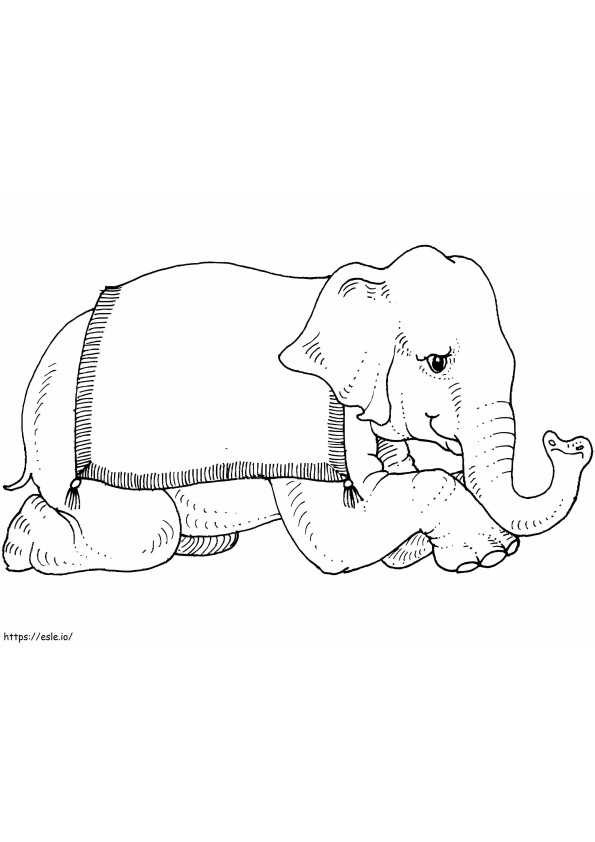 Elefante de circo para colorear