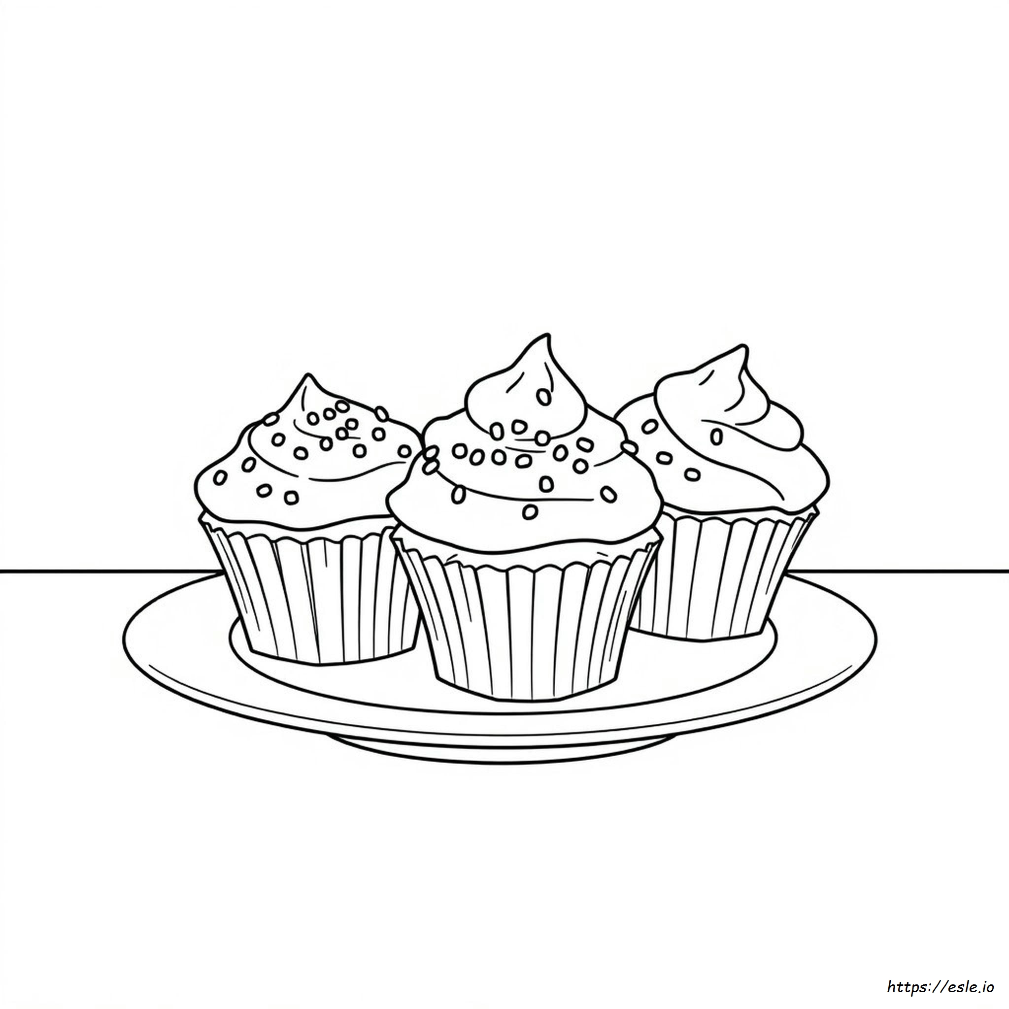 Cupcake Drawing For Colouring