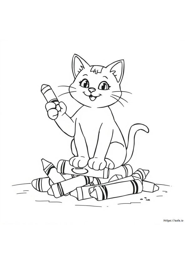 Crayola Kedi Boyama Sayfası