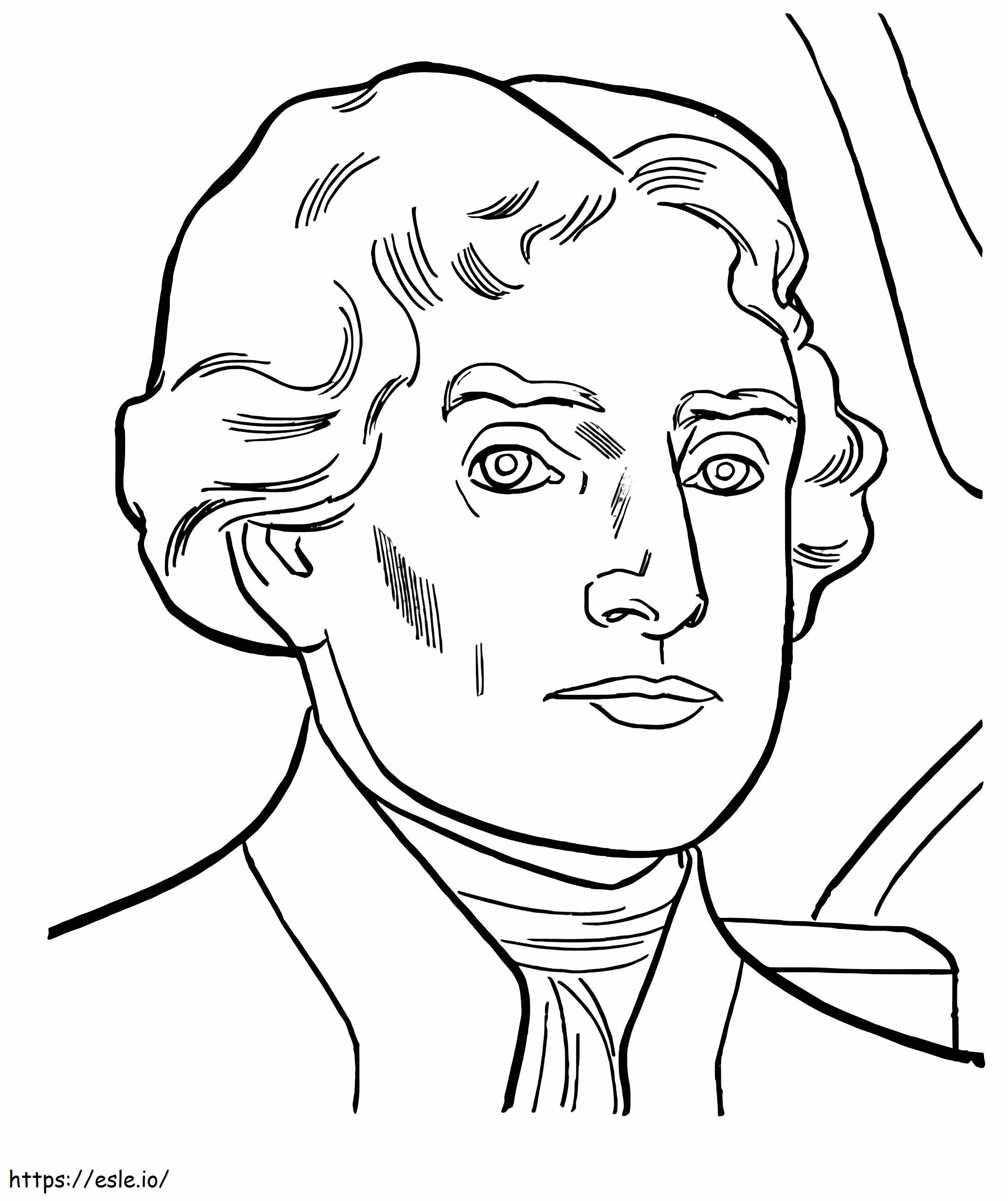 Al treilea președinte Thomas Jefferson de colorat