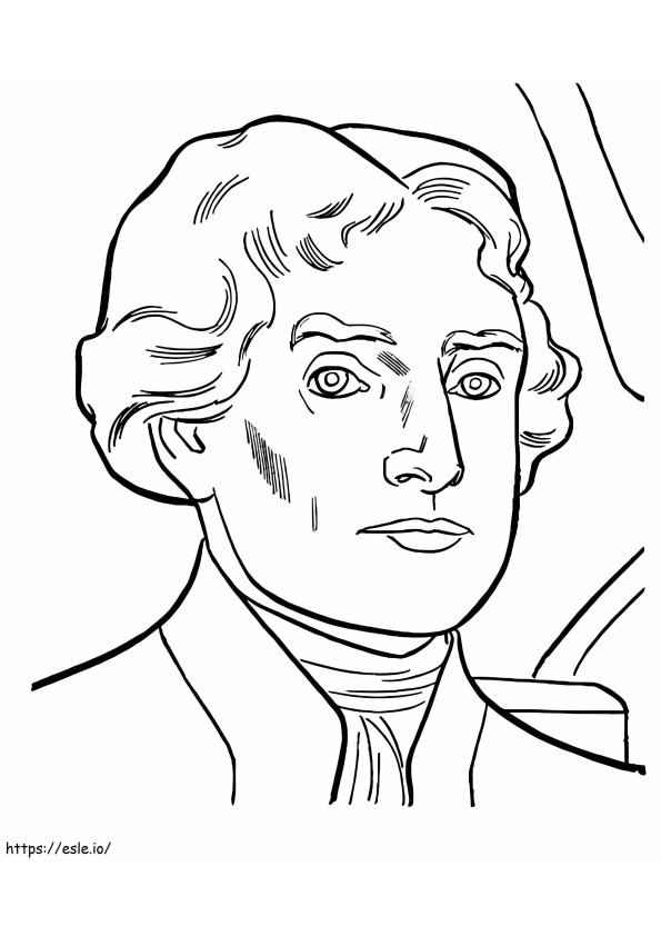 Kolmas presidentti Thomas Jefferson värityskuva